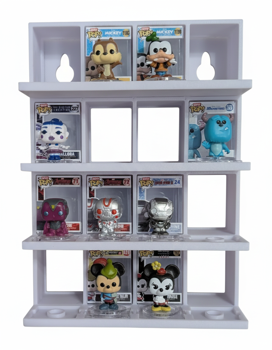 Bitty Pop "Breakout" Display (4x4, 16 Slots) (Compatible with Funko Bitty Pops) (3D Printed)
